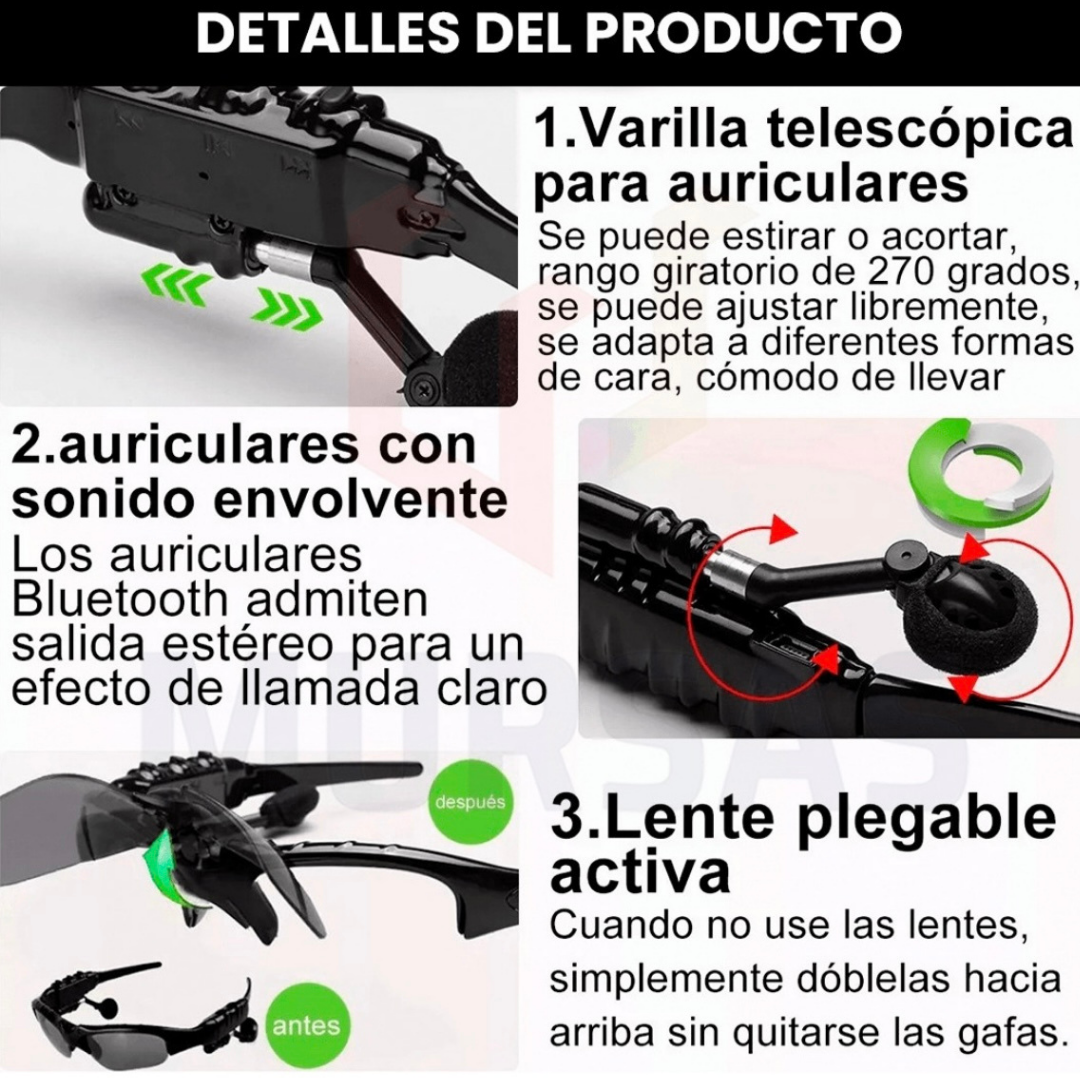 🕶️Gafas de Sol Bluetooth: Estilo, tecnología y conexión en un solo accesorio🔥✨