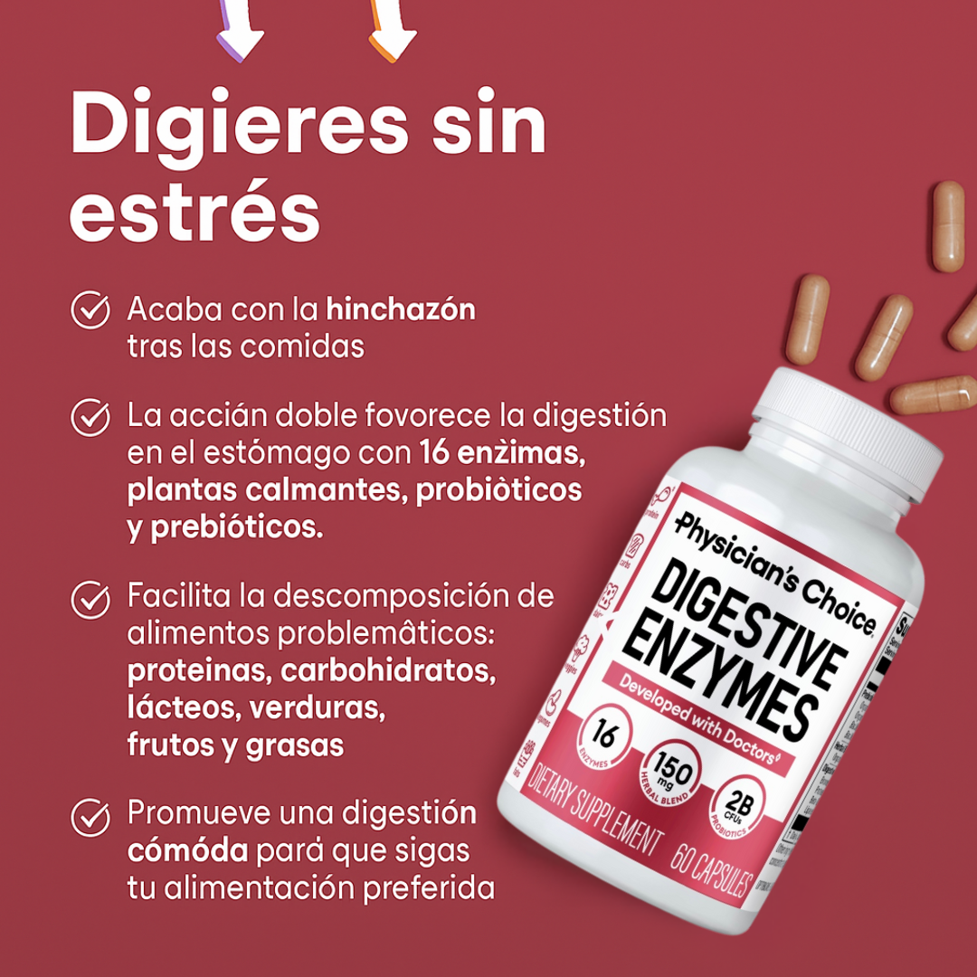 ¡Adiós a la pesadez! Combo digestivo avanzado con enzimas + probióticos Americanos🌟
