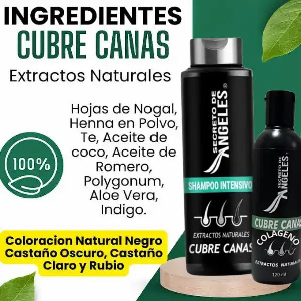 CUBRE CANAS®: SHAMPOO NATURAL PREMIUM + TRATAMIENTO Y OBSEQUIO🎁