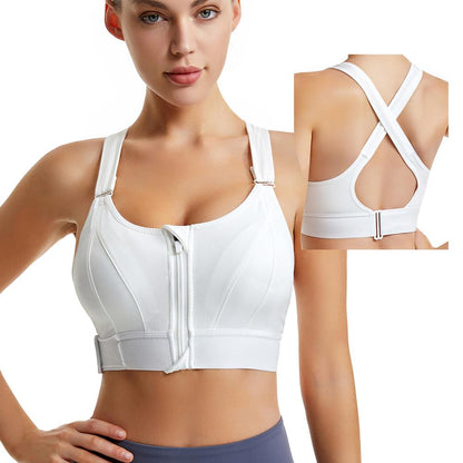 🌟Top deportivo ajustable con cremallera: Soporte potente, estilo urbano, máxima comodidad