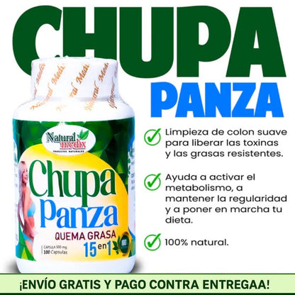 Chupa Panza Natural – Cápsulas para digestión ligera y abdomen más plano