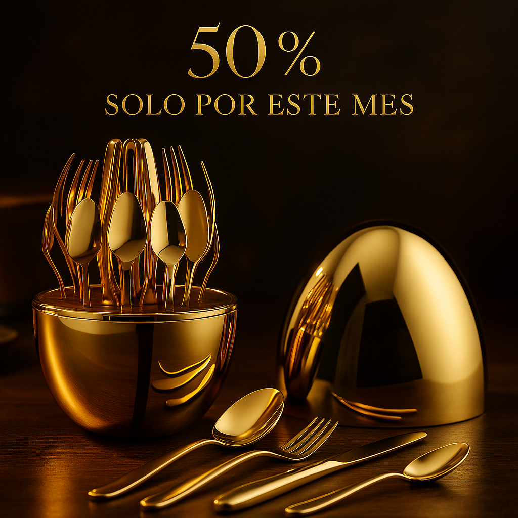Set Cubiertos De 24 Piezas + Estu Huevo