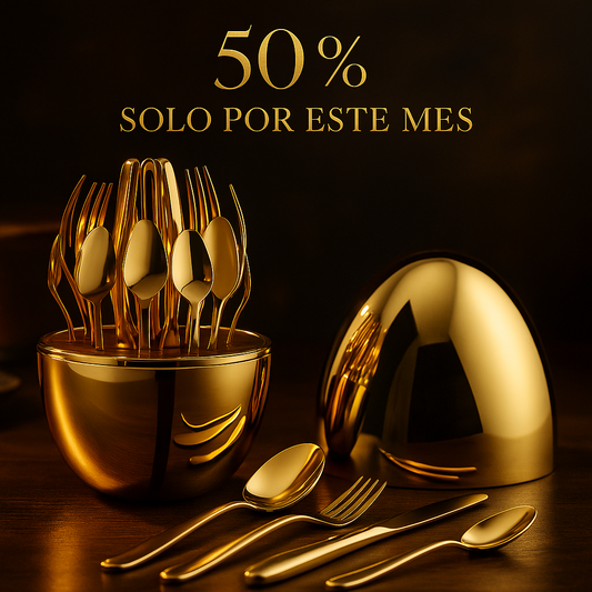 Set Cubiertos De 24 Piezas + Estu Huevo