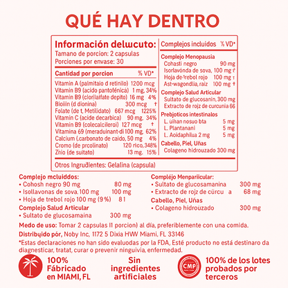 Peach Perfect 21-en-1🇺🇸: Multivitamínico para la Menopausia + Belleza y Equilibrio Hormonal