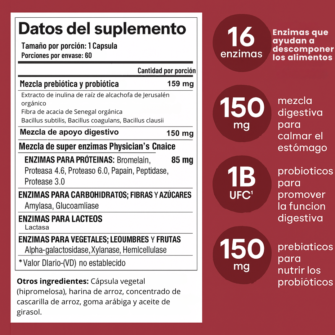 ¡Adiós a la pesadez! Combo digestivo avanzado con enzimas + probióticos Americanos🌟