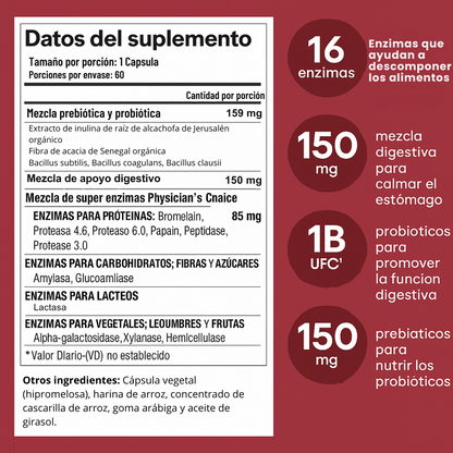 ¡Adiós a la pesadez! Combo digestivo avanzado con enzimas + probióticos Americanos🌟