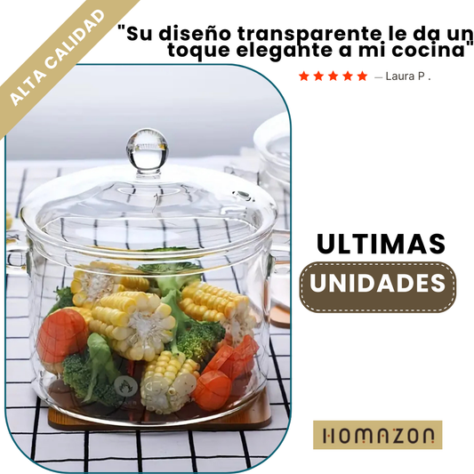 Olla De Vidrio Resistente Al Calor