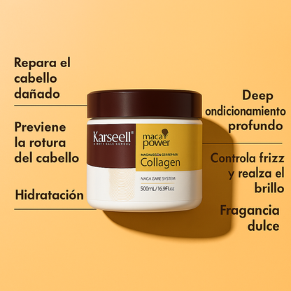 Mascarilla Capilar Karseell con Colágeno y Maca – Hidratación y Reparación Profunda