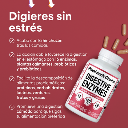 ¡Adiós a la pesadez! Combo digestivo avanzado con enzimas + probióticos Americanos🌟