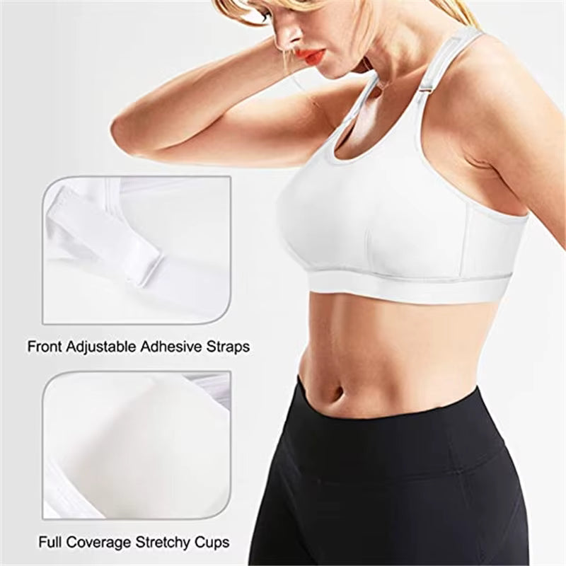 🌟Top deportivo ajustable con cremallera: Soporte potente, estilo urbano, máxima comodidad