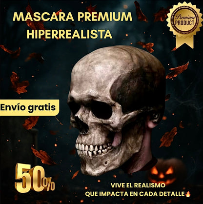 🎃💀Realismo que asusta - Mascara de calavera que marca la diferencia🔥🎭