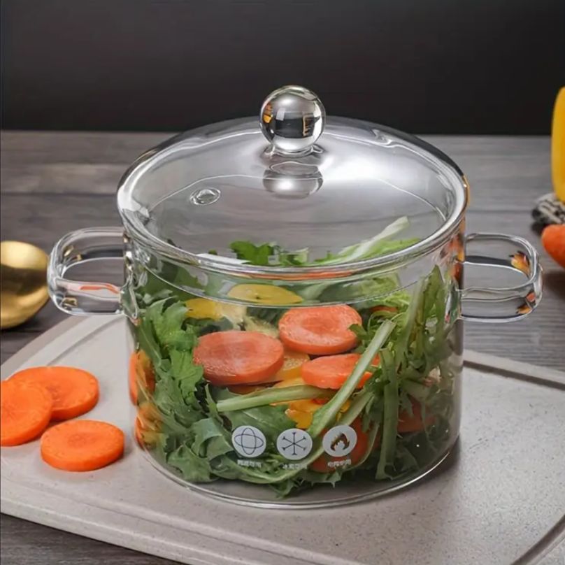 Olla De Vidrio Resistente Al Calor