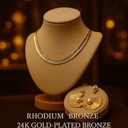 SET LUXURY  RHODIUM®, BRONZE CON BAÑO EN ORO DE 24 K (OFERTA LIMITADA)
