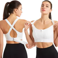 🌟Top deportivo ajustable con cremallera: Soporte potente, estilo urbano, máxima comodidad